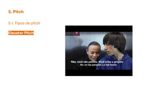 5. Pitch
5.1. Tipos de pitch
Elevator Pitch
 