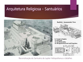 Reconstituição do Santuário de Jupiter Heliopolitanus e detalhes
 