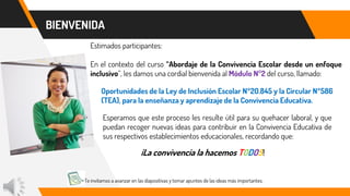 El Módulo 2 del curso “Abordaje de la Convivencia Escolar desde un ...