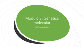 Módulo 3: Genética
molecular
Profª Layzza Soffner
 