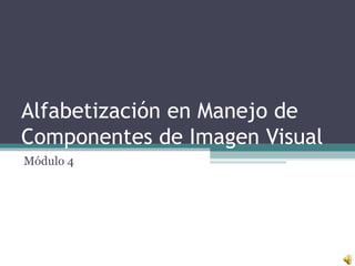 Alfabetización en Manejo de
Componentes de Imagen Visual
Módulo 4
 
