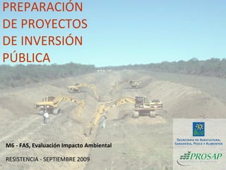 RESISTENCIA - SEPTIEMBRE 2009 PREPARACIÓN DE PROYECTOS DE INVERSIÓN PÚBLICA M6 - FAS, Evaluación Impacto Ambiental 