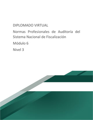 DIPLOMADO VIRTUAL
Normas Profesionales de Auditoría del
Sistema Nacional de Fiscalización
Módulo 6
Nivel 3
 