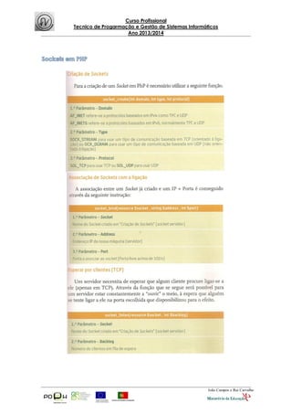 Curso Profissional
Tecnico de Progarmação e Gestão de Sistemas Informáticos
Ano 2013/2014
João Campos e Rui Carvalho
 