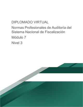 DIPLOMADO VIRTUAL
Normas Profesionales de Auditoría del
Sistema Nacional de Fiscalización
Módulo 7
Nivel 3
 