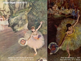 Bailarina com um buquê de flores,
1878. Óleo sobre tela. 81 × 66 cm

Final de Arabesco, c. 1877
Óleo sobre tela. 67 × 38 cm

 