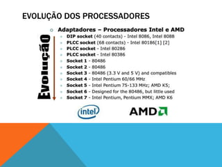 EVOLUÇÃO DOS PROCESSADORES
 