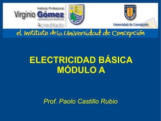 ELECTRICIDAD BÁSICA MÓDULO A Prof. Paolo Castillo Rubio 
