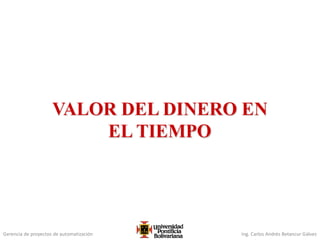 Gerencia de proyectos de automatización Ing. Carlos Andrés Betancur Gálvez
 