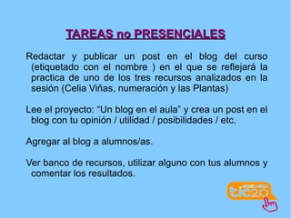 Presentación del trabajo para la sesión. 