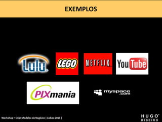 EXEMPLOS
Workshop - Criar Modelos de Negócio - XPTO Consulting
Hugo Ribeiro - Dez 2012
 