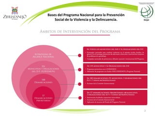 2
Bases del Programa Nacional para la Prevención
Social de la Violencia y la Delincuencia.
 