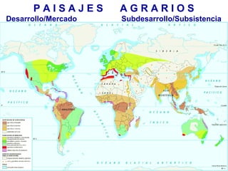 PAISAJES       AGRARIOS
Desarrollo/Mercado   Subdesarrollo/Subsistencia
 