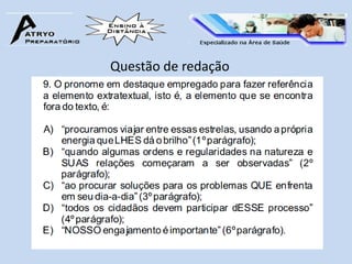 Questão de redação
 
