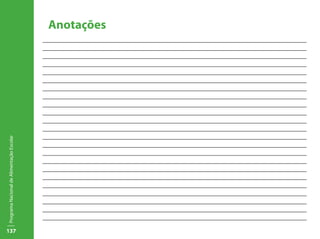 137
ProgramaNacionaldeAlimentaçãoEscolar
Anotações
 