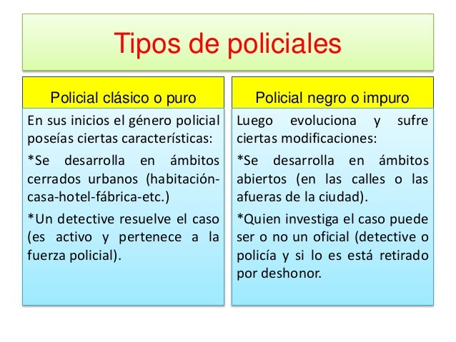 La Narrativa Policial