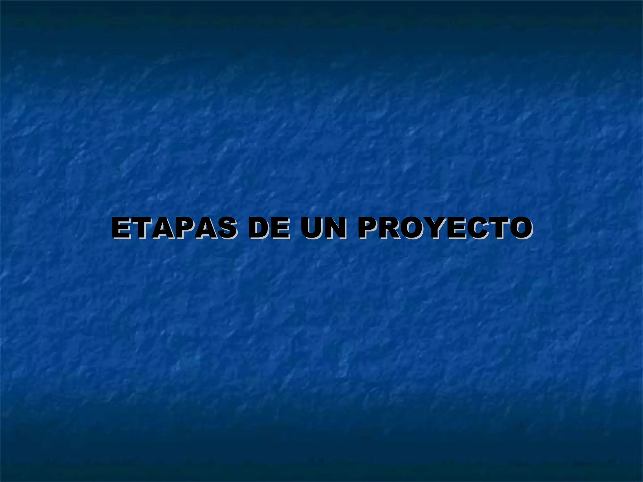 ETAPAS DE UN PROYECTO 