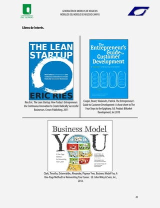 Módulos del modelo de negocio CANVAS