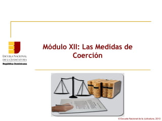 Módulo XII: Las Medidas de
        Coerción




                     © Escuela Nacional de la Judicatura, 2013
 