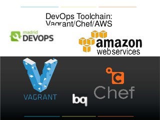 DevOps Toolchain:
Vagrant/Chef/AWS
 