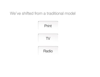 We’ve shifted from a traditional model
 
