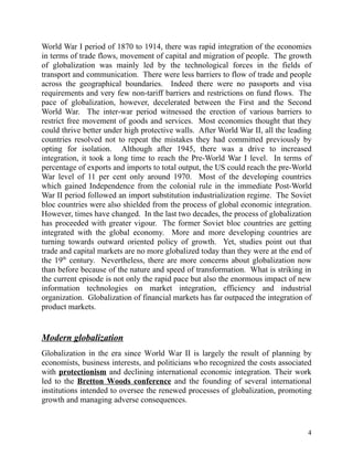 Globalisation, Its Challenges And Advantages