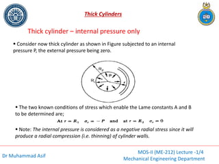 Comprehensive Lecture on Thick Cylinder Stress Analysis and Design | PDF