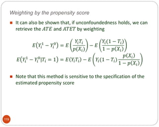 Weighting by the propensity score
119

 