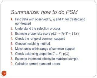 Summarize: how to do PSM
130

 