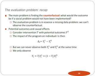 The evaluation problem: recap

98
 
