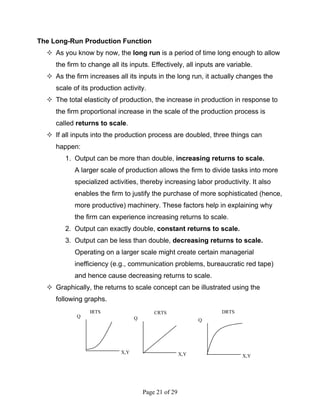 Managerial Economics (Chapter 6 - Theory and Estimation of Production ...