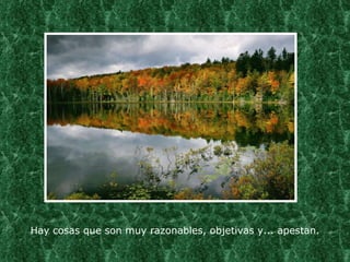 Hay cosas que son muy razonables, objetivas y... apestan. 