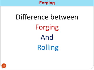 Difference between
Forging
And
Rolling
Forging
52
 