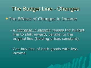 shift in budget line in economics with the change in... Theory of Consumer Behavior in managerial economics | PPT