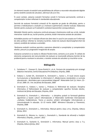 Curriculumul actualizat pentru disciplina Informatica Clasele VII-IX ...