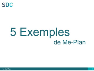 Le Me-Plan
5 Exemples
1
de Me-Plan
 