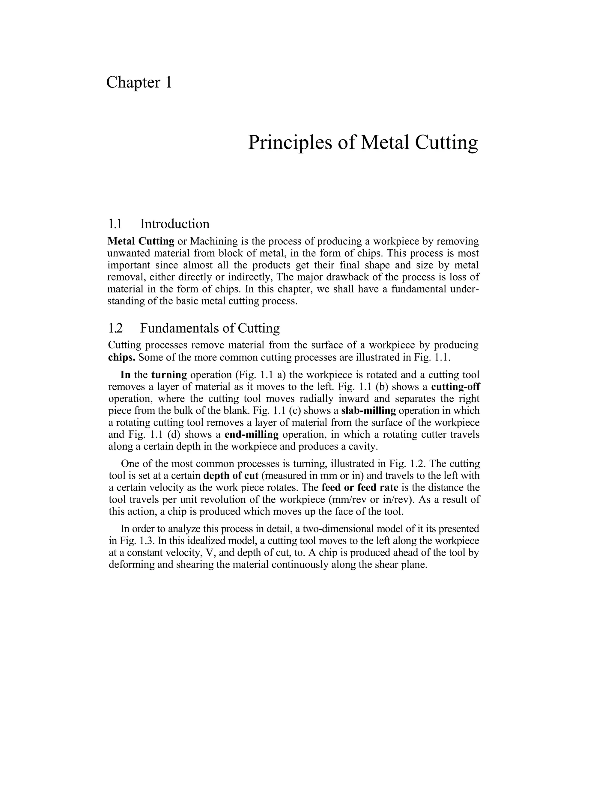 Principles of Metal Cutting | PDF