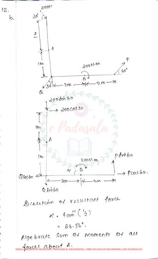 Me 1206 engineering mechanics anna university april may 2010 - solved ...
