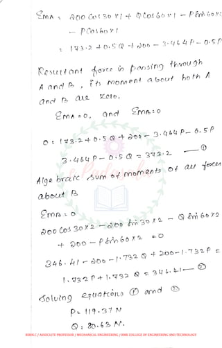 Me 1206 engineering mechanics anna university april may 2010 - solved ...