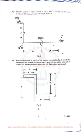 Me 1206 engineering mechanics anna university april may 2010 - solved ...