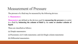Pressure Measurement in Fluid Mechanics 1 | PDF