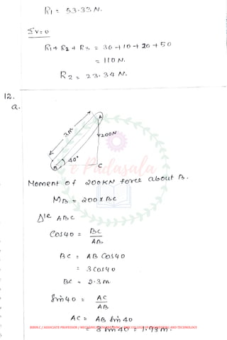 Me 25 engineering mechanics anna university april may 2009 - solved ...