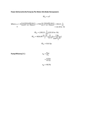 Fluid Mechanics Centrifugal Pump Performance Experiment | DOCX