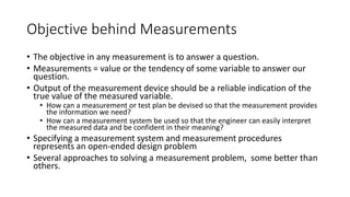 ME 313 Mechanical Measurements and Instrumentation Lecture 01 | PPTX