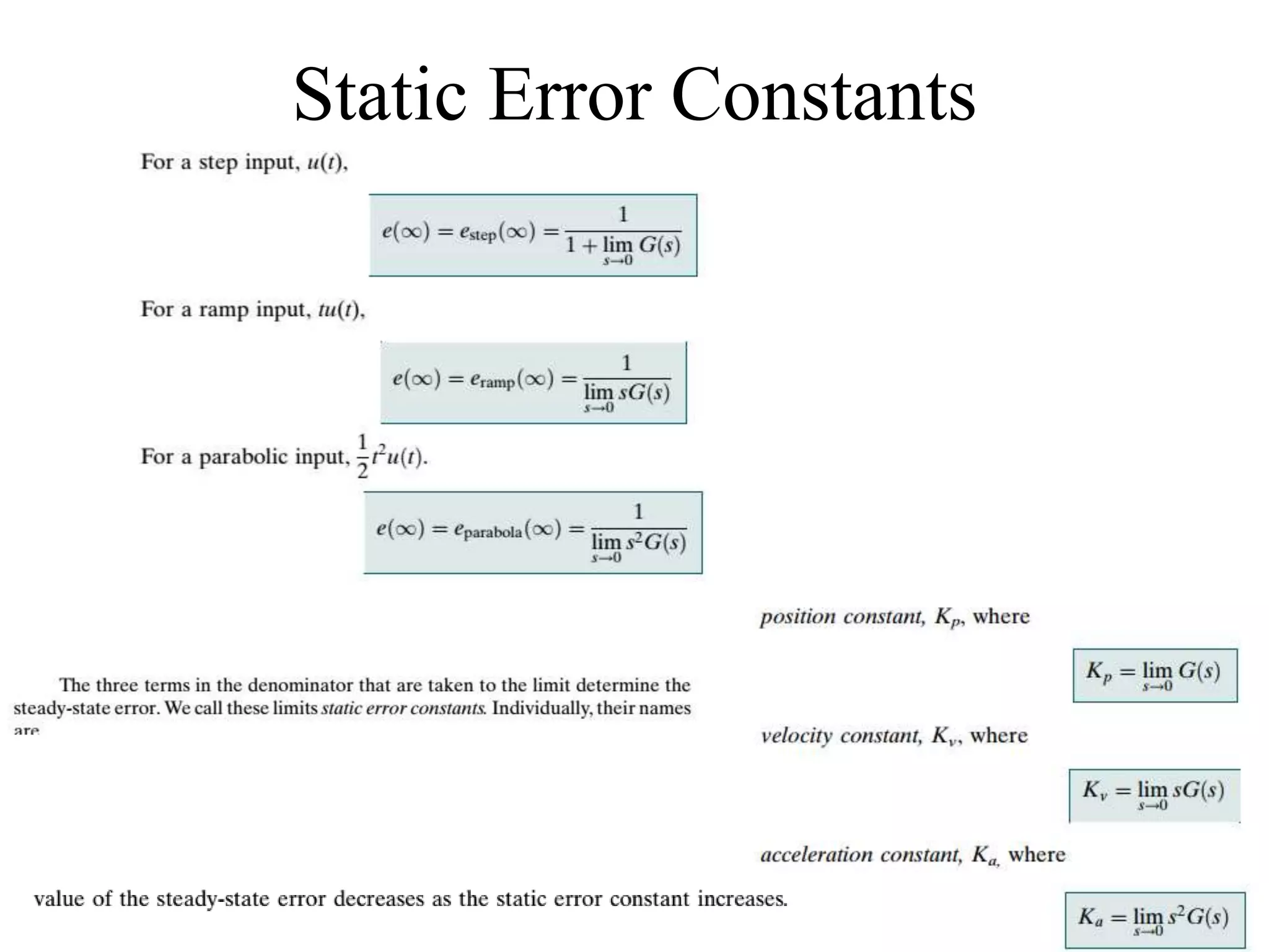 Static Error Constants
 
