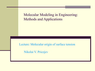 Molecular origin of surface tension at liquid-vapor interfaces | PDF