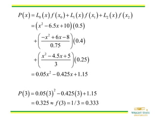 Numerical Methods: curve fitting and interpolation | PDF