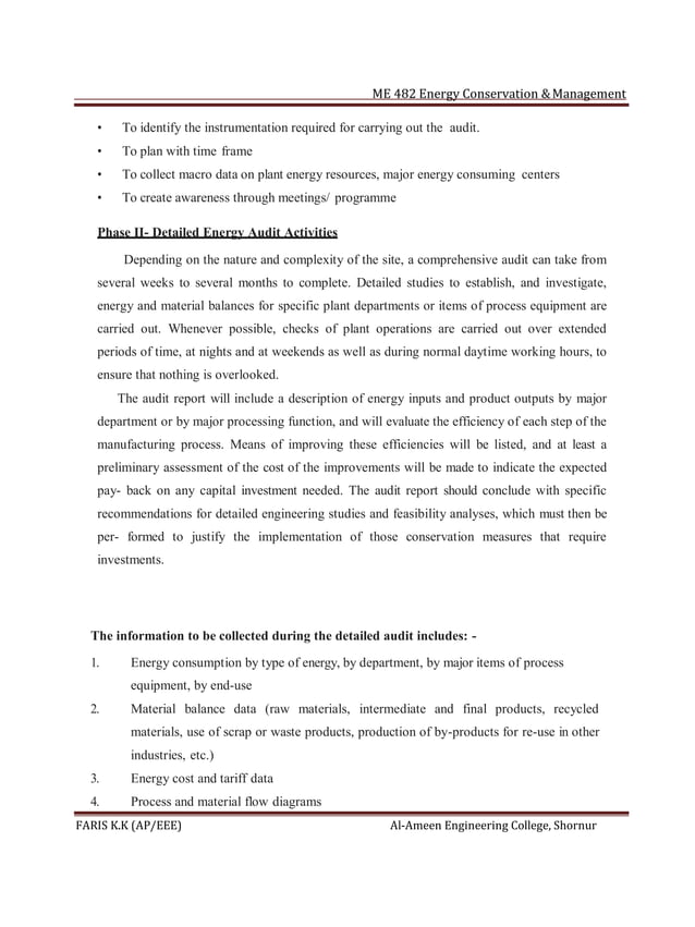 Me 482 energy conservation and management notes PDF