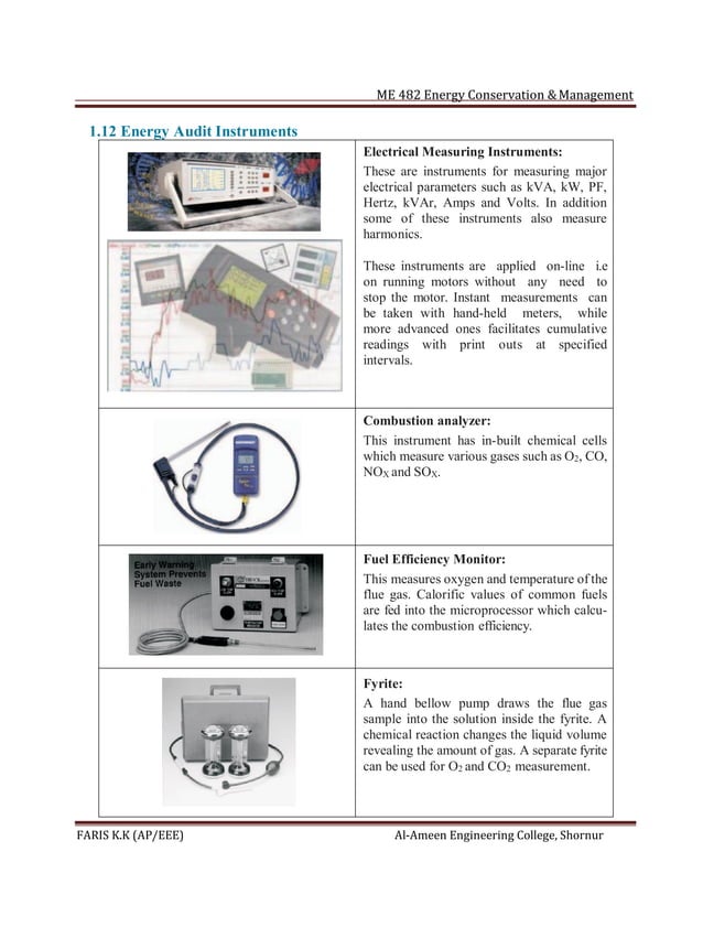 Me 482 energy conservation and management notes PDF
