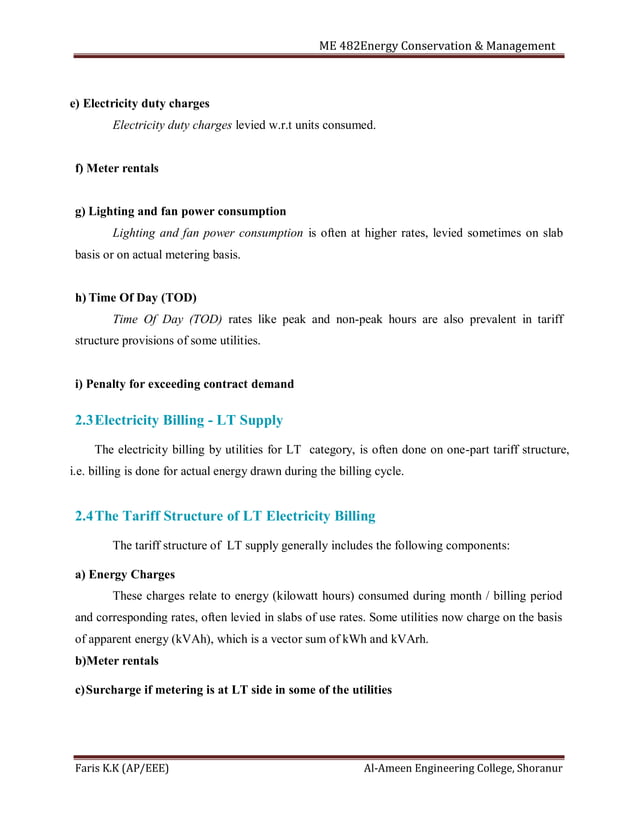 Me 482 energy conservation and management notes PDF